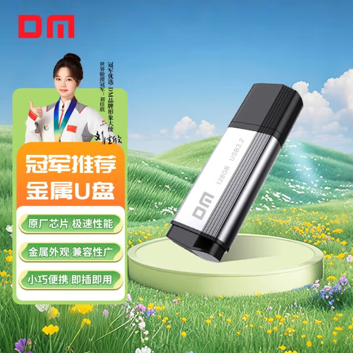 DM USB3.2 Gen 1 U盘 金属PD196 电脑u盘车载高速优盘 投标招标u盘 64GB