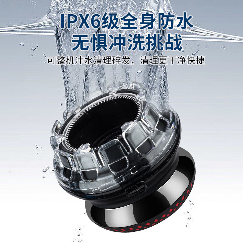 syouran【德国技术】飞碟自助理发器光头理发神器自理发器男士剃寸头圆头成人家用全身防水懒人剃头理发器 自助理发神器红灰【大功率强劲动力+超长续航】
