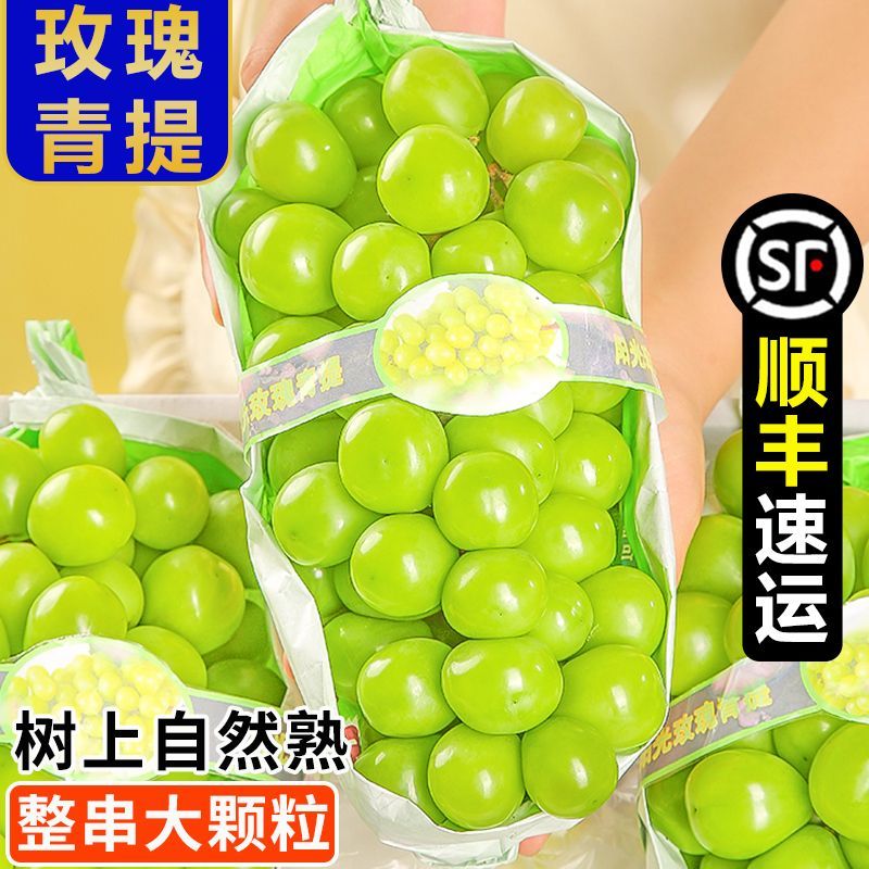 千园九味【顺丰到家】山西阳光玫瑰葡萄新鲜水果晴王提子玫瑰香葡萄 现摘净重4斤-顺丰