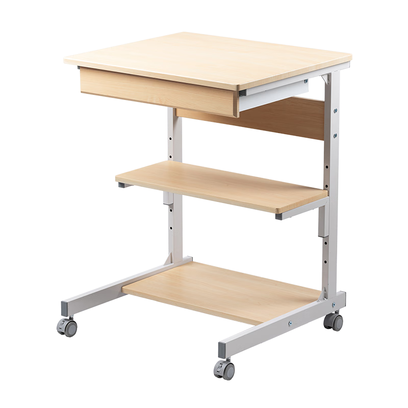 山業(yè) 移動桌 收納桌 可升降調節(jié)桌  電腦桌子 臥室小戶型桌 宿舍桌子 淺木紋