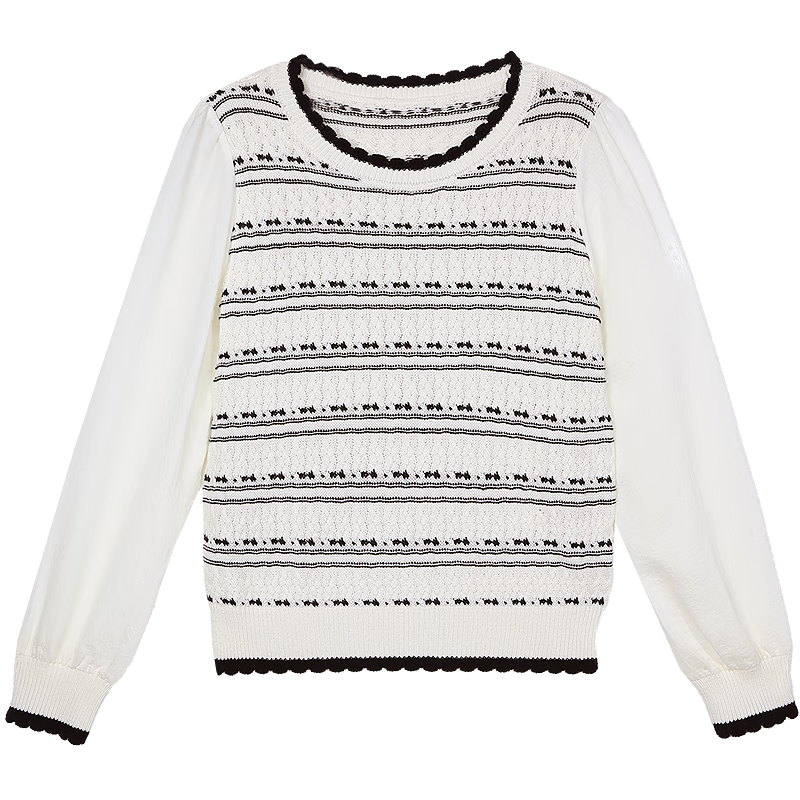 ��ͼbetuŮװ2025�＾�¿�ë��֯��ײɫ��������ƴ�ӳ�������2508T14 �ڰ��� M 74.5Ԫ