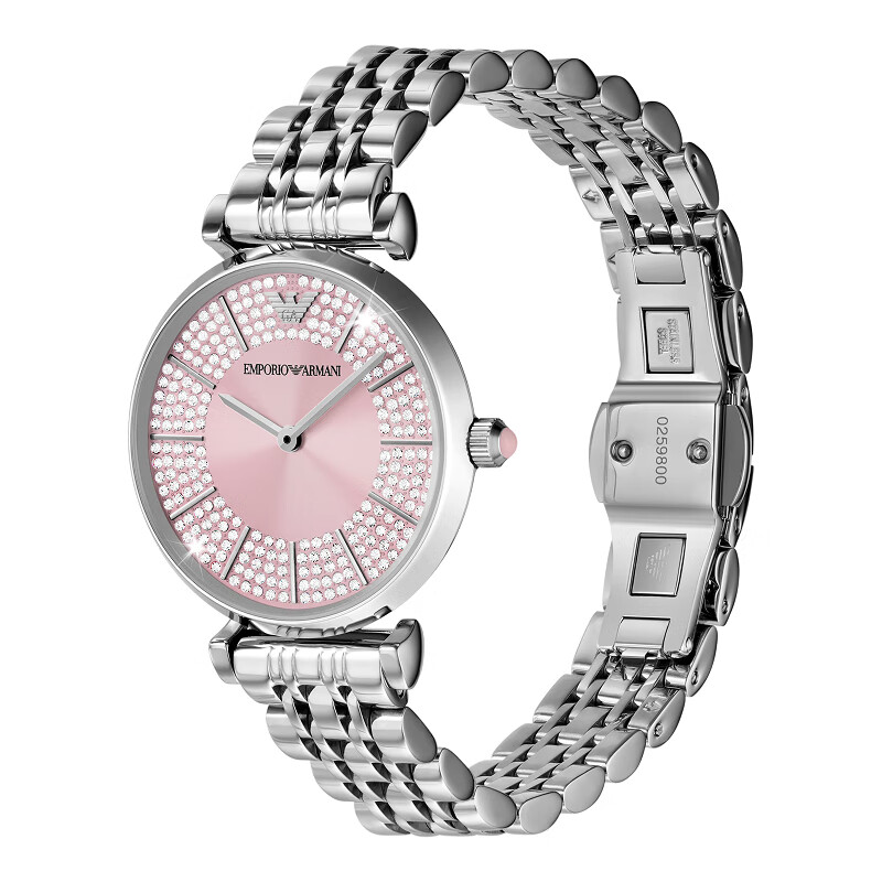 EMPORIO ARMANI阿玛尼手表满天星白月光女士腕表3.8女神节友送男友礼物 粉盘满天星AR11686 32MM