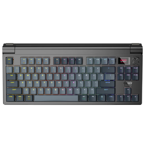 CHERRY櫻桃MX8.3 客制化三模機(jī)械鍵盤 8K回報 熱插拔 RGB 無畏契約打瓦 鋁坨坨 兼容WIN/MAC 星隕灰紅軸