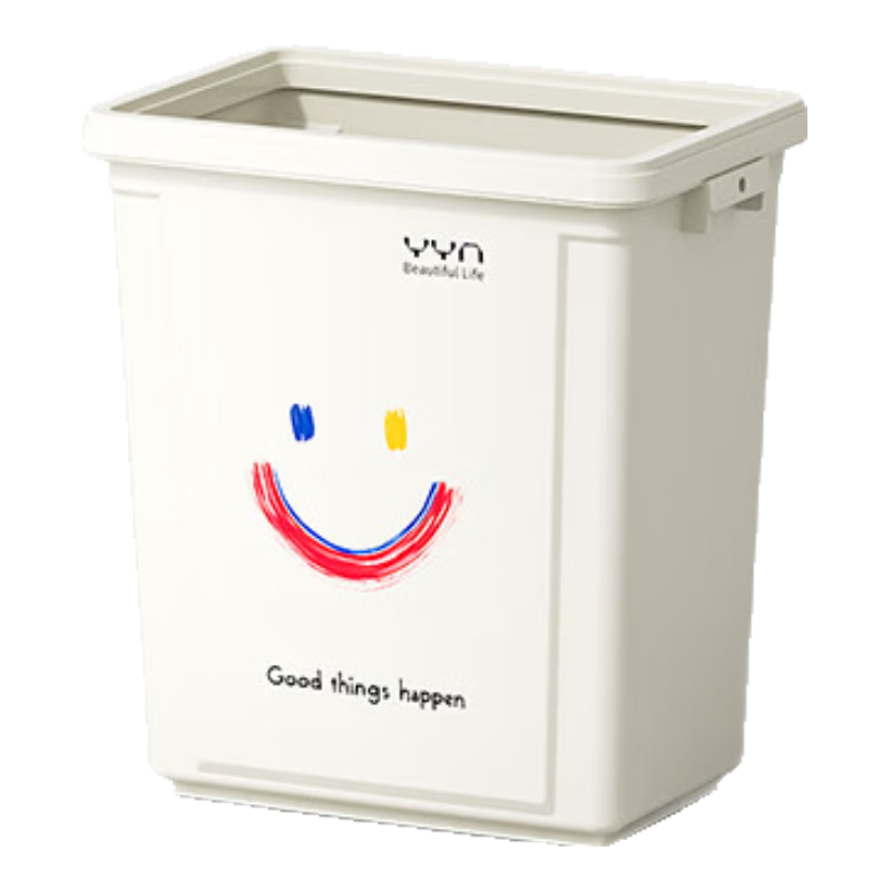 樸廚(PUCHU)垃圾桶廚房家用2025新款大號(hào)大容量客廳輕奢高顏值免彎腰辦公室 長(zhǎng)方無(wú)蓋(帶壓圈)微笑款40L