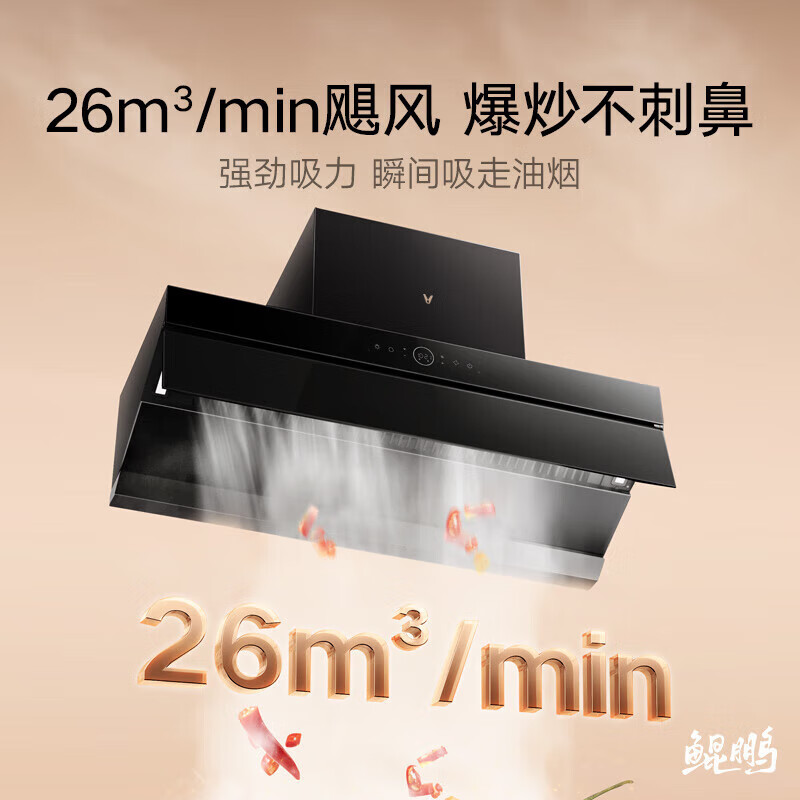 云米(VIOMI)鲲鹏抽油烟机家用厨房顶侧双吸26大吸力0缝真平嵌静音一级能效变频AI自清洁以旧换新家电烟灶联动 鲲鹏烟机+5.2KW液化气灶