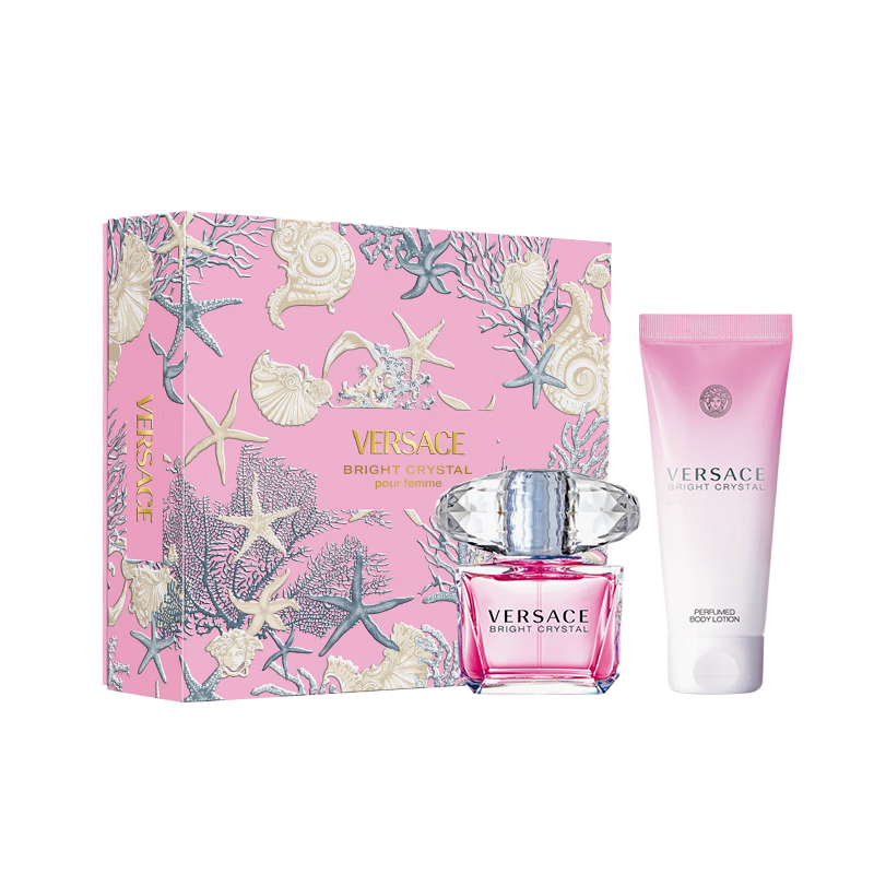 范思哲（VERSACE）粉耀晶鉆香水套裝90ml+身體乳 新年禮物女生生日禮物