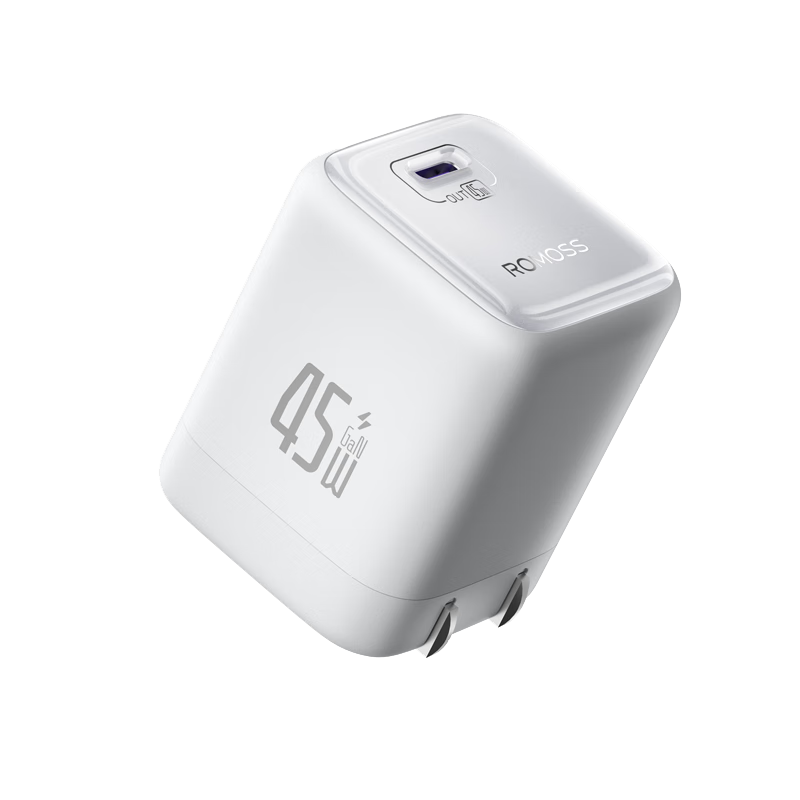 羅馬仕（ROMOSS）45W氮化鎵蘋果16充電器iPhone16ProMaX充電頭多口快充兼容PD30W蘋果15/14三星s24手機(jī)平板筆記本白