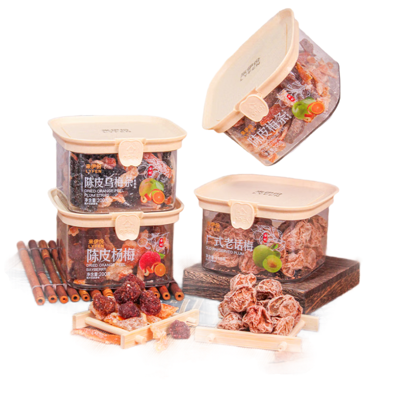 来伊份罐装陈皮杨梅话梅乌梅条茶伴侣办公室休闲过年货节零食 陈皮梅条200g