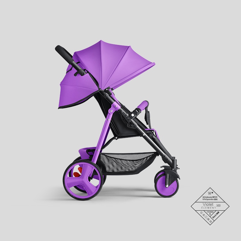 SLD婴儿推车可坐可躺轻便折叠伞车可上飞机0-3岁高景观婴儿车宝宝推车手推童车 香槟紫
