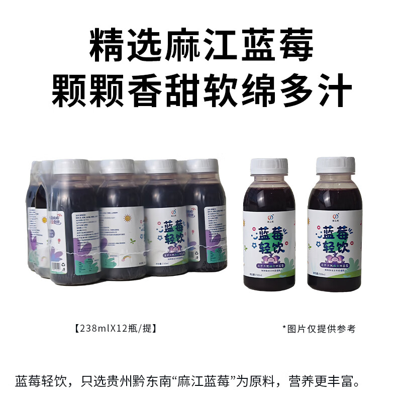 苗之灵蓝莓汁蓝莓果蔬轻饮原浆鲜榨果汁饮料夏日解暑 238ml*12瓶礼盒装 【蓝莓鲜榨】238ml*6瓶