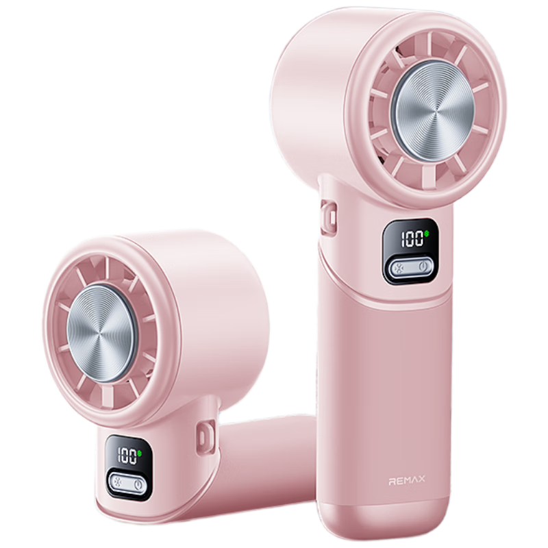 remax【新創(chuàng)180°旋轉(zhuǎn)制冷風(fēng)】高速手持風(fēng)扇迷你便捷桌面usb風(fēng)扇戶外掛脖長續(xù)航隨身小風(fēng)扇學(xué)生宿舍粉
