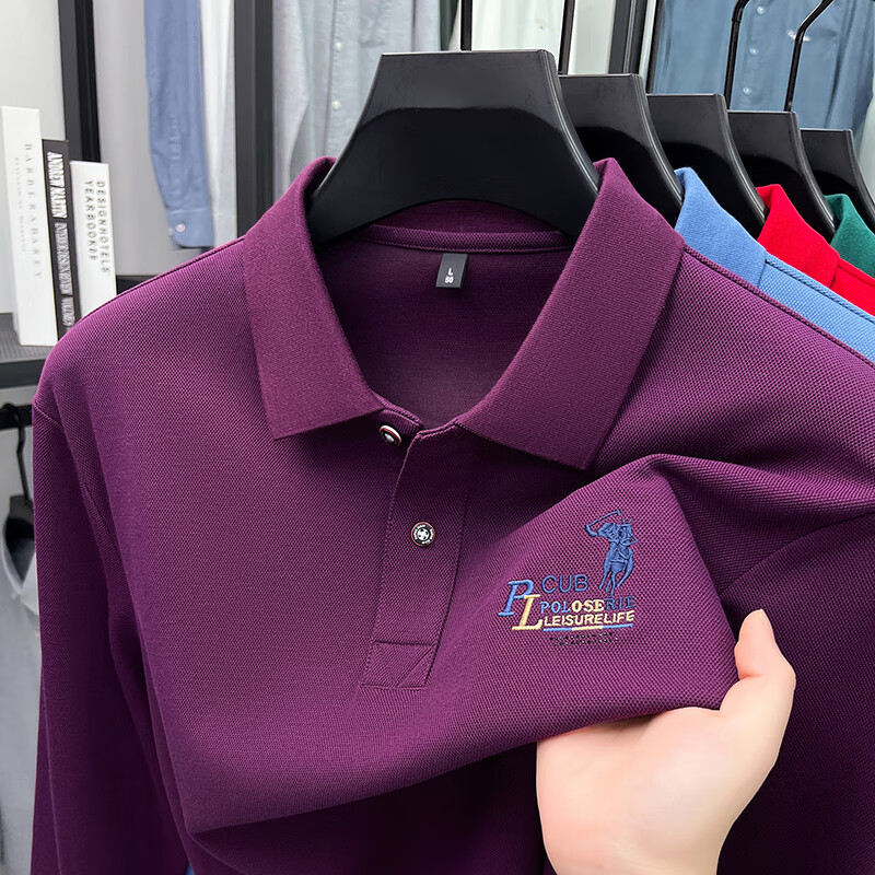 ���ڲ�������ү����LAOYECHE���������ɫ˿������ʿ����t���������������и߶˴�ɫPOLO������ AN-17190��ɫ 3XL �Ƽ�175-190��