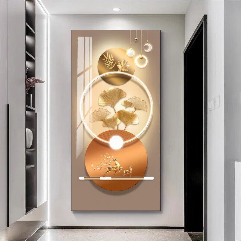 柳莺花燕入户玄关装饰画现代简约客厅走廊尽头墙壁画过道竖版轻奢大气挂画 筑梦空间 100*200cm亚光纹理+铝合金框 默认发黑色框(如需金色框请备注)