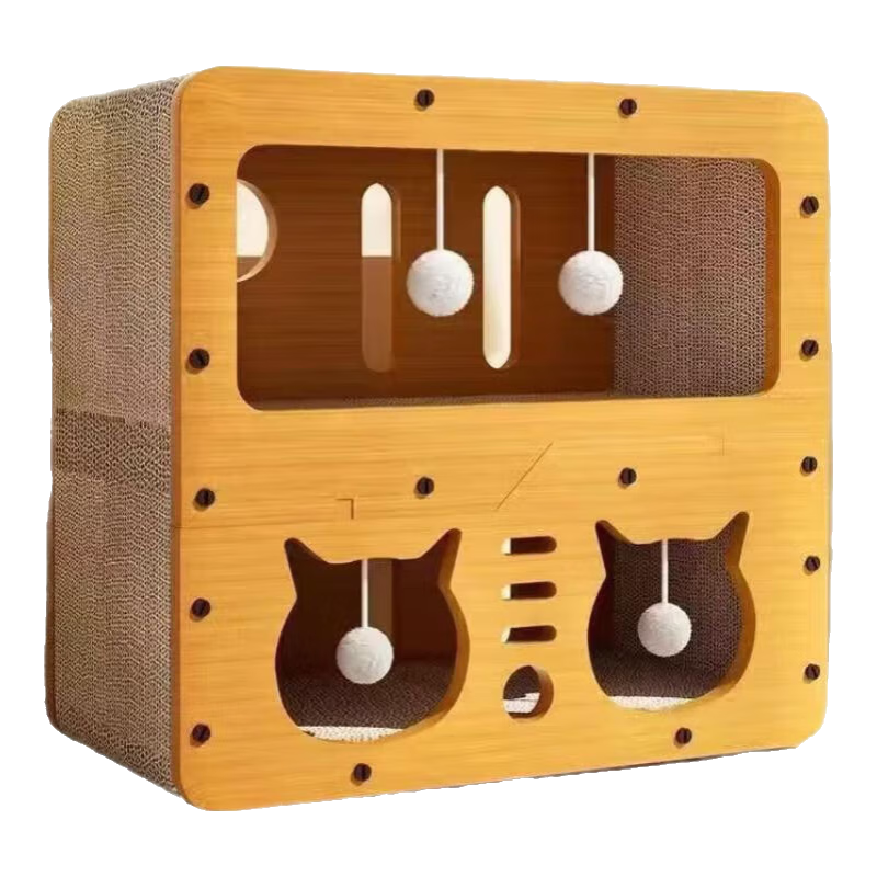 【京东快递】猫抓板猫窝一体式耐磨耐抓逗猫神器 45猫别墅【三层豪华款】