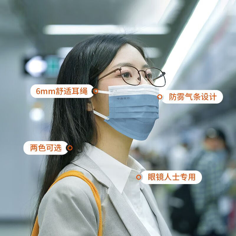 ZSEN一次性抗病毒防起雾口罩戴眼镜人士专用成人防护30只独立装 【30片独立装】杜若蓝