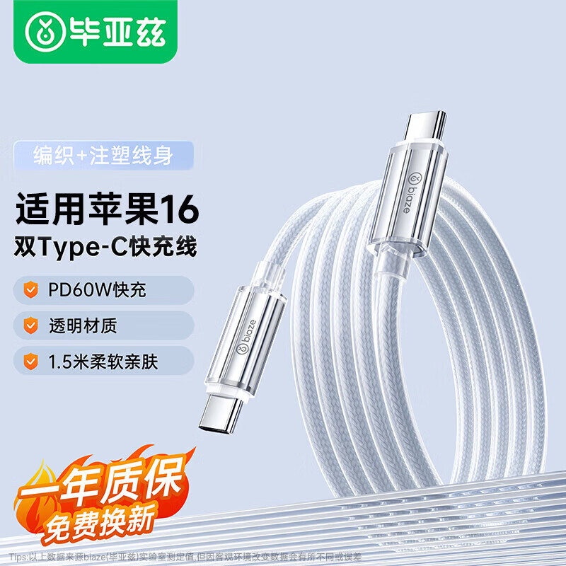 ˫ͷType-Cƻ16PD60WctociPhone16/15ProMax/iPadΪҫ PD60W䡿ƻ15/16-С 18.9Ԫ