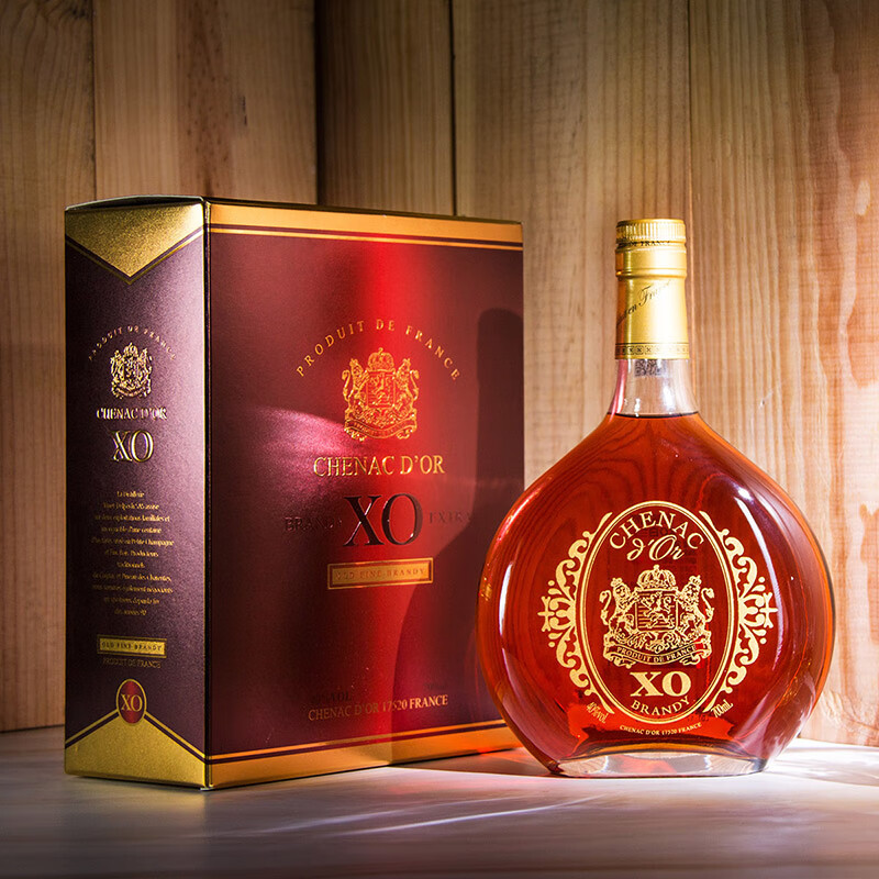金邑伯爵珍藏 法国酒庄 XO白兰地 700ml 40度 法国原瓶原装进口 正品洋酒 金邑伯爵白兰地XO 700mL 1瓶 配礼盒