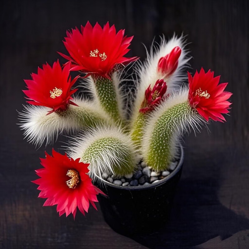 新品开花九尾狐多肉植物仙人掌猴尾柱软毛长毛尾巴办公盆栽 九尾狐3-6厘米：3颗混色(三个周期开花)