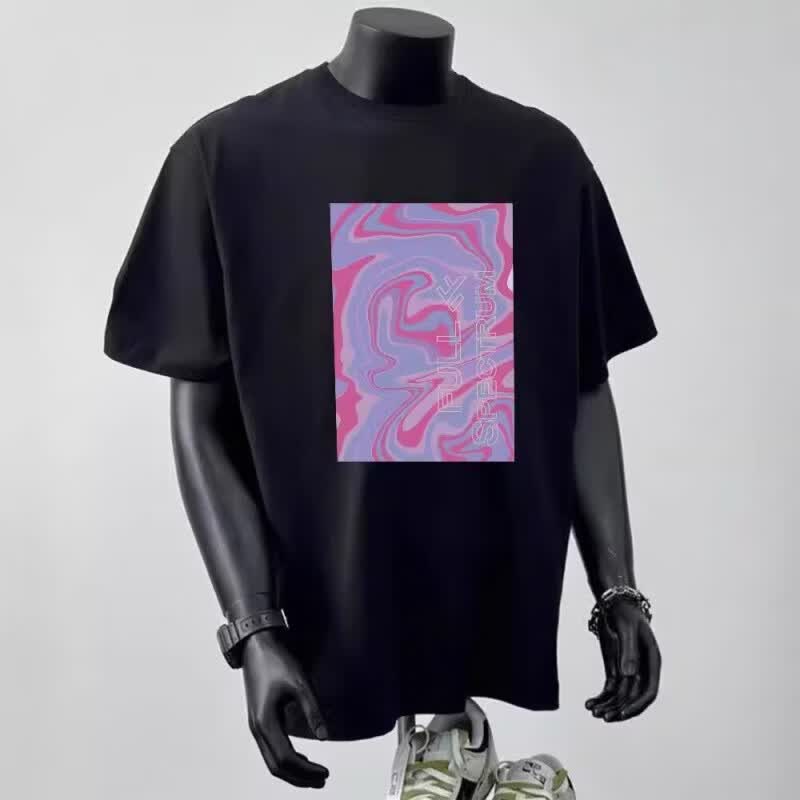 魏桥向尚同款运动服装美式复古潮牌休闲百搭短袖T恤男夏季新款 黑色(190克) L