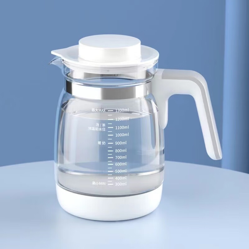 其他家恒温调乳器婴儿温奶器暖奶器泡奶机消毒器冲奶器玻璃壶身通用配件 白色单壶带盖子-配孕呗全安常小状熊哟哟宝贝小抽鲸