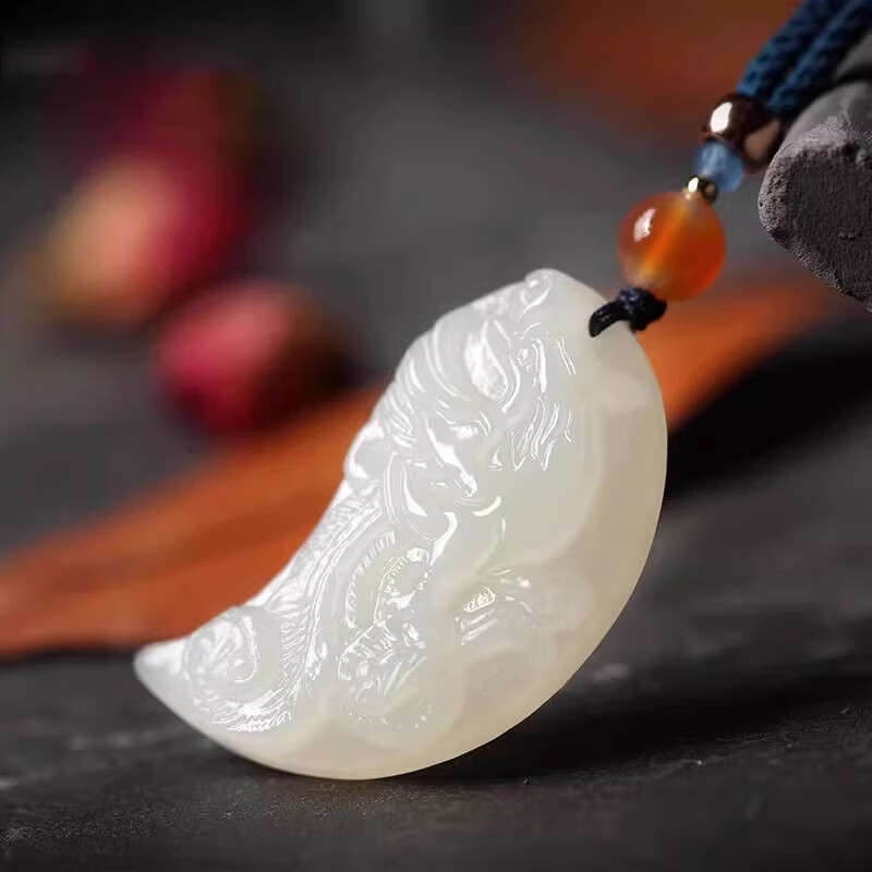 贵兴正品和田玉龙凤牌玉佩吊坠古代定情信物一对玉坠情侣项链挂坠礼物 龙凤配吊坠【夫妻款】