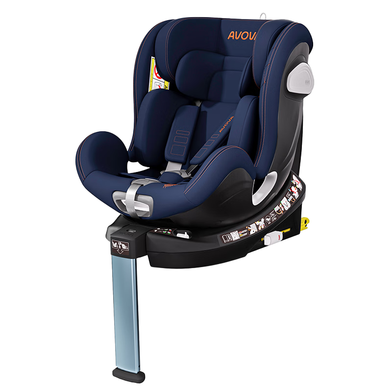 AVOVA兒童安全座椅360度旋轉(zhuǎn)0-4-7歲寶寶椅汽車用小旋風i-Size萊茵藍