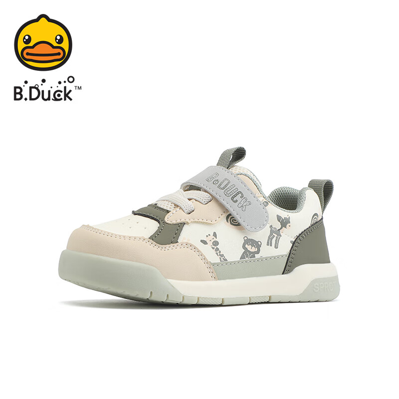 B.Duck小黄鸭童鞋宝宝鞋子春秋季软底学步鞋软底室内防滑婴儿鞋男女童鞋 米绿 26 码 适合脚长15.8-16.3cm