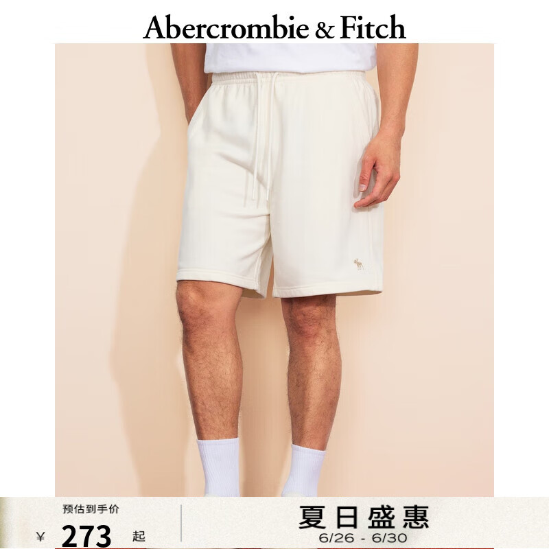 ABERCROMBIE & FITCH【毛圈布短褲】男裝25夏季新款經(jīng)典小麋鹿衛(wèi)褲短褲KI128-5077 奶油白 S (175/76A)