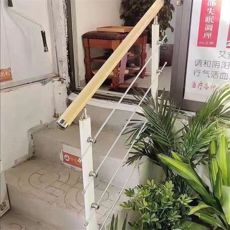 接运猫家用门口304不锈钢立柱护栏庭院老人儿童楼梯扶手阳台围栏 A1包含2跟碳钢立柱配件齐全