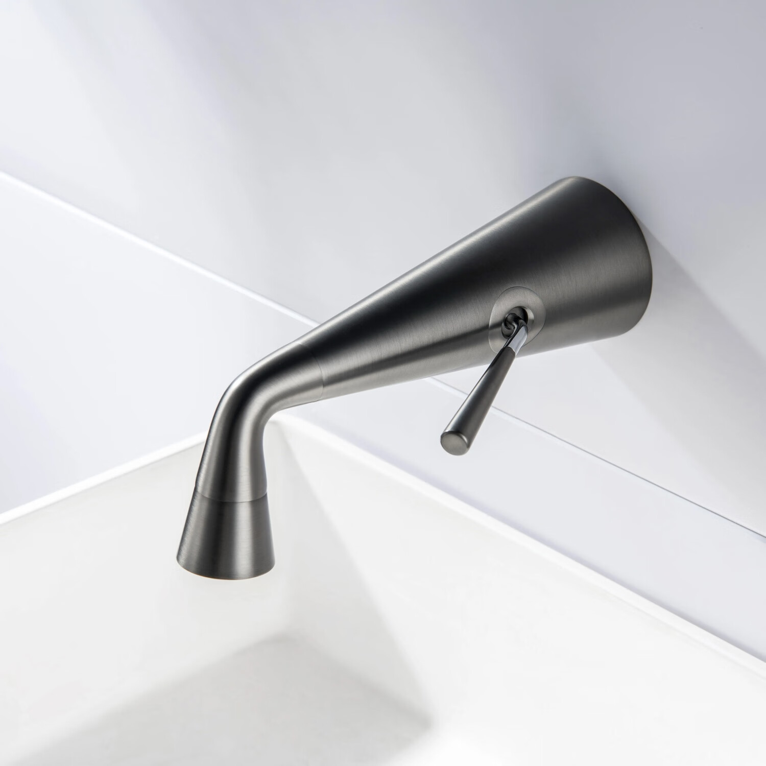 正品暗装枪灰水龙头全铜冷热隐藏卫生间洗手墙出预埋嵌入