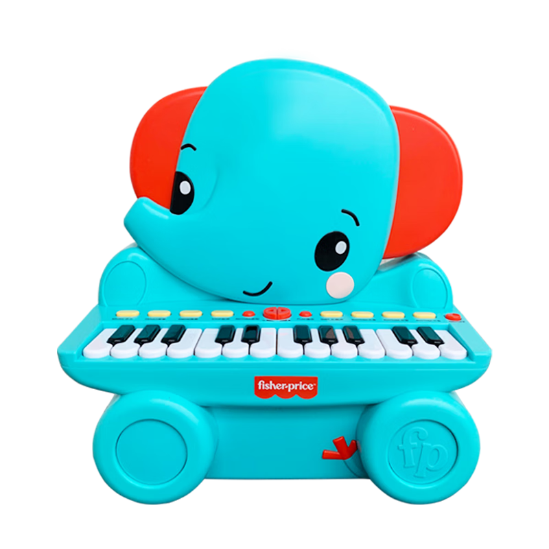 費(fèi)雪（Fisher-Price）動(dòng)物立式鋼琴 彈奏樂器早教音樂啟蒙兒童玩具大象F6616新年禮物