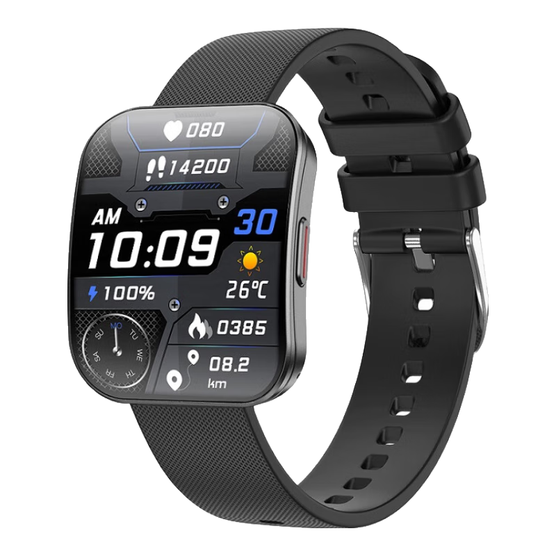 穆奇超薄曲面屏運動智能手表時尚輕薄血壓心率通話手環(huán)血氧健康睡眠監(jiān)測運動跑步測量儀情侶表炫彩大屏 黑色【超薄曲面屏+高像素顯示+窄邊框+通話】