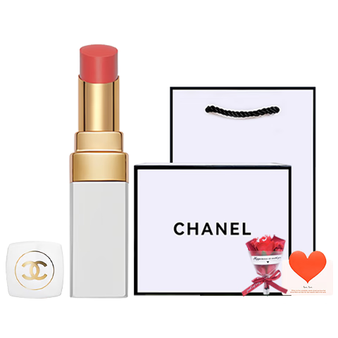 香奈兒（Chanel）口紅唇膏絲絨雙頭唇釉持色coco可可小姐禮盒裝 七夕情人節(jié)禮物 白管唇膏 916#嫵媚珊瑚