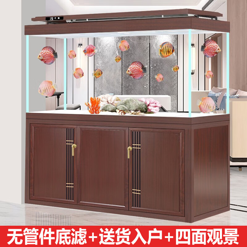 江彩無管道魚缸客廳大型卓缸內(nèi)無管件底濾寧靜音屏風(fēng)隔斷超白魚缸定制 定做魚缸要求+協(xié)商發(fā)貨時間