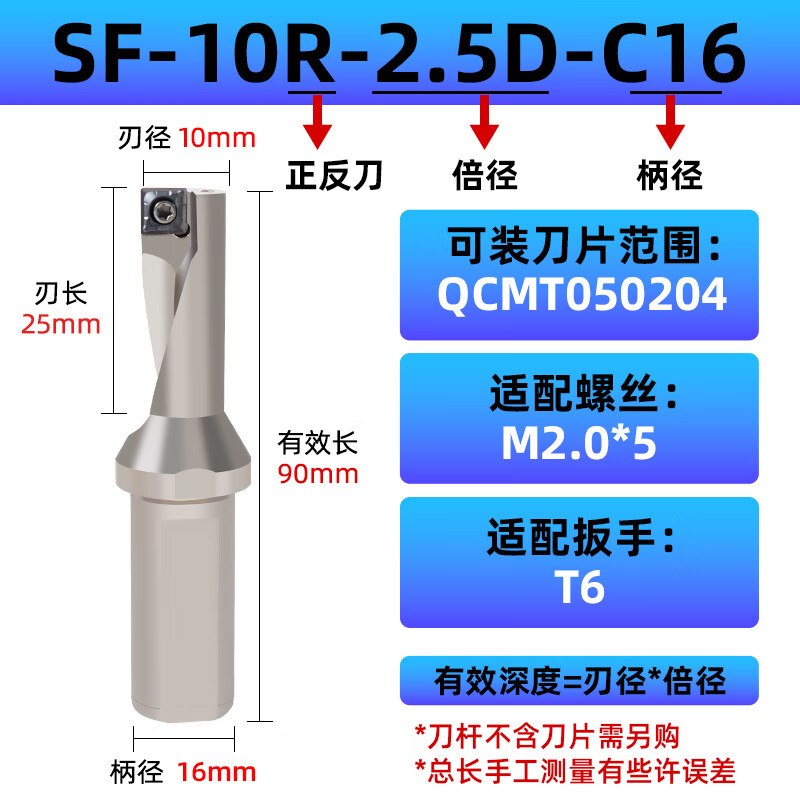 惠利得sf单刃u钻qcmt暴力钻定心钻镗刀外圆端面钻孔u钻刀片小直径快速