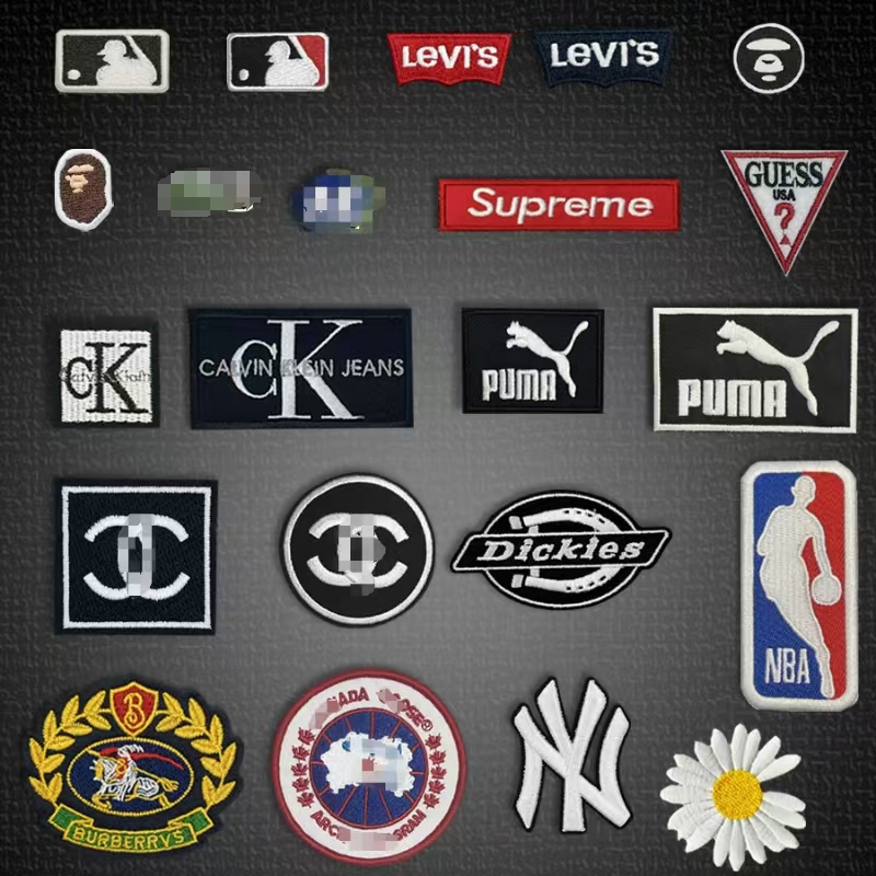 补衣服的补丁贴高端原装刺绣布贴时尚logo徽章装饰补丁贴标衣服熨 pm款式2-熨烫/缝纫(2个装)