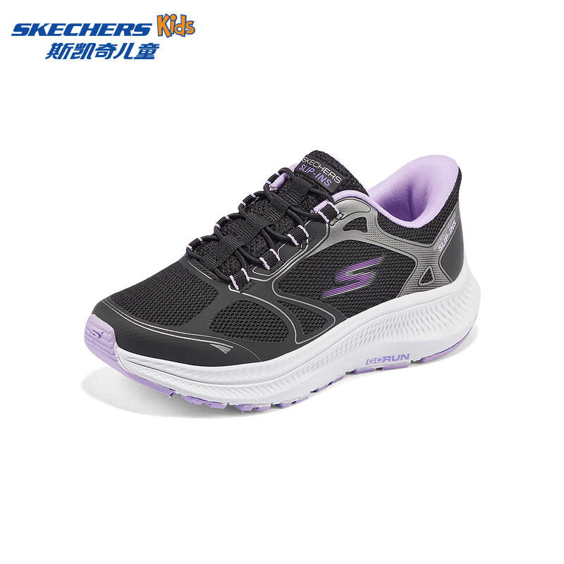 Skechers斯凯奇儿童云跃闪穿鞋专业减震跑步鞋透气运动鞋303985L/404201L 女童/黑色/BLK 36