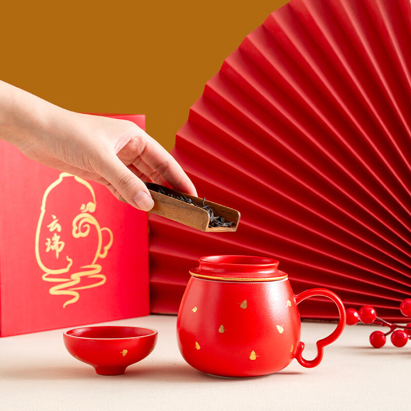 上新了文创 故宫泡茶杯 茶水分离杯陶瓷杯茶具水杯送领导爸爸生日礼物 云瑞