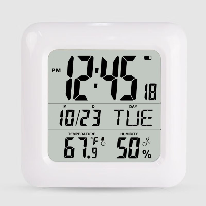 易美特（Emate）浴室鐘廚房防水靜音家用吸盤鐘表北歐簡約小掛鐘衛(wèi)生間創(chuàng)意 白色