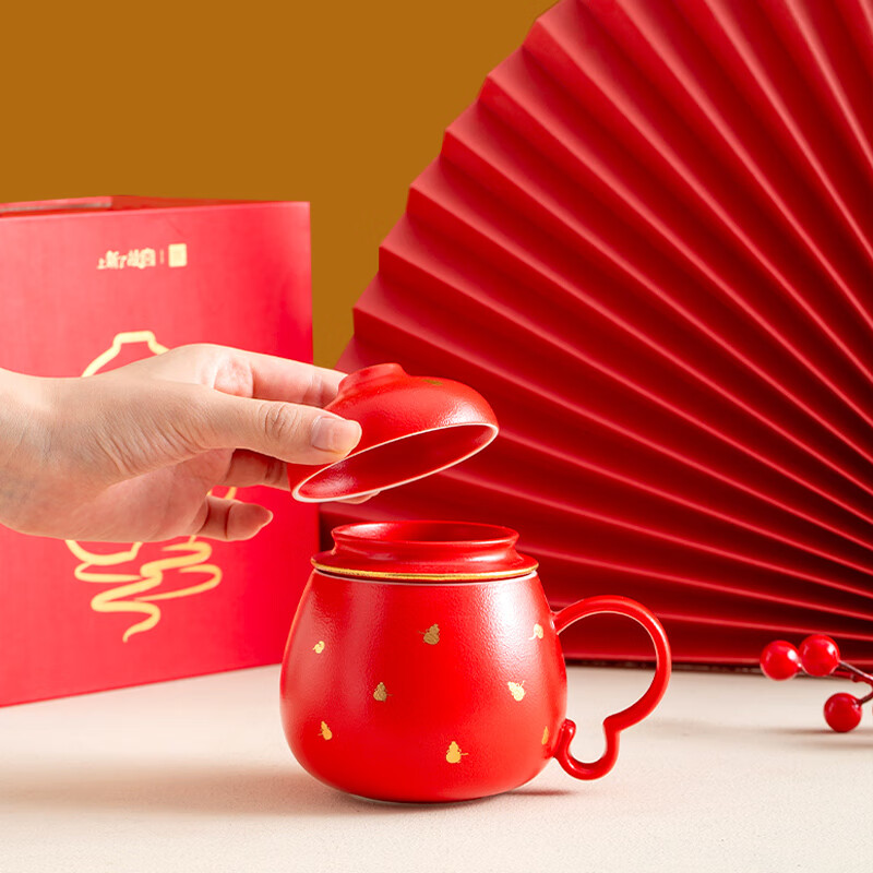 上新了文创 故宫泡茶杯 茶水分离杯陶瓷杯茶具水杯送领导爸爸生日礼物 云瑞