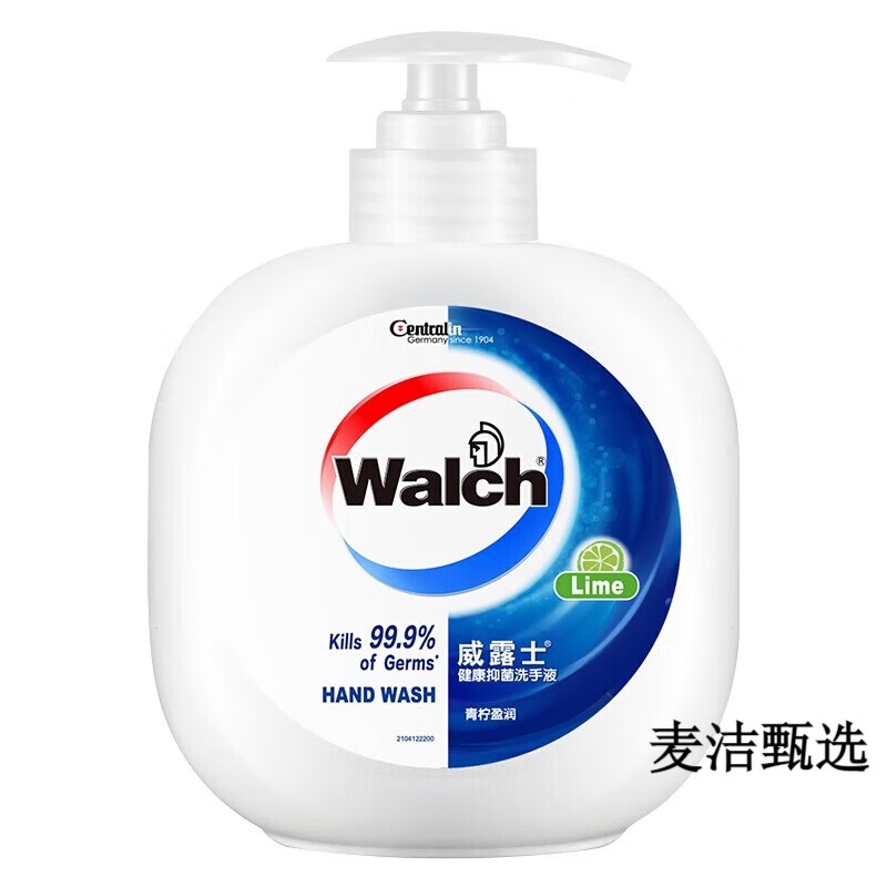威露士WALCH抑菌洗手液480ml瓶装洗手液呵护双手滋润健康洗手液女家用儿童 青柠480ml*1瓶 480ml