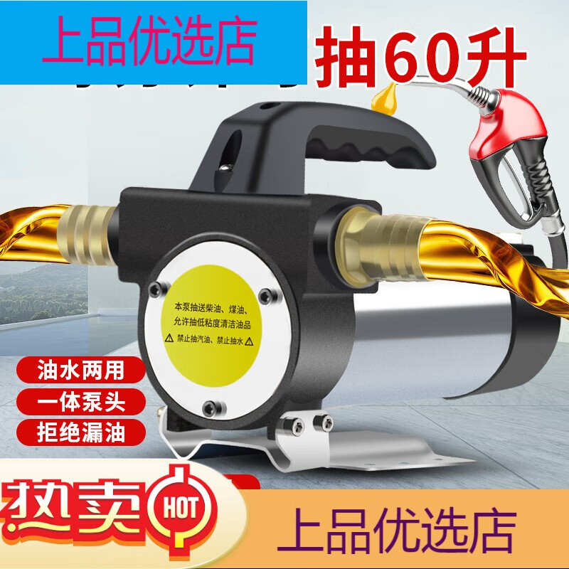 名磊（mlnGLel） 12v24v電動(dòng)抽油泵小型抽油機(jī)柴油抽油泵電動(dòng)油泵 12V120W抽油泵加強(qiáng)款