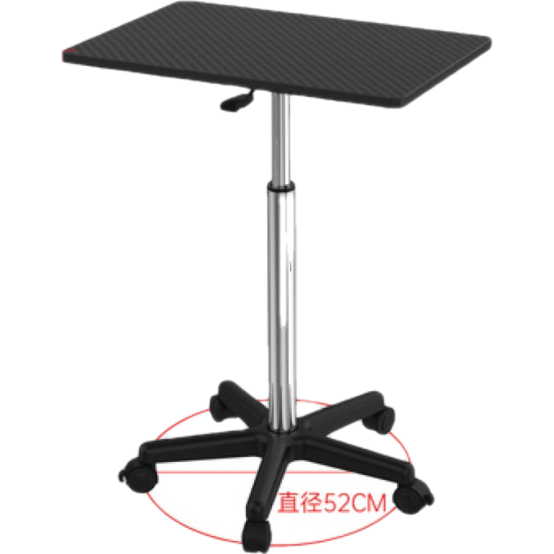嘉际 办公笔记本电脑升降桌懒人家用移动书桌直播拍摄小桌子带轮工作台 黑色移动桌(矮气压棒)