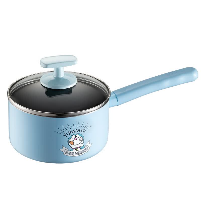 爱仕达（ASD）【哆啦A梦】奶锅不粘锅家用宝宝婴儿辅食一人食煮面锅燃气电磁用 蓝色奶锅 16cm