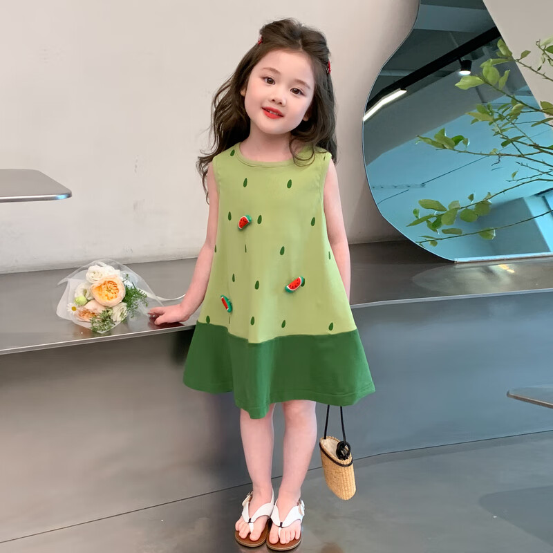 巴拉巴拉女童西瓜裙子夏装2025新款儿童夏季连衣裙女宝宝夏天公主裙小