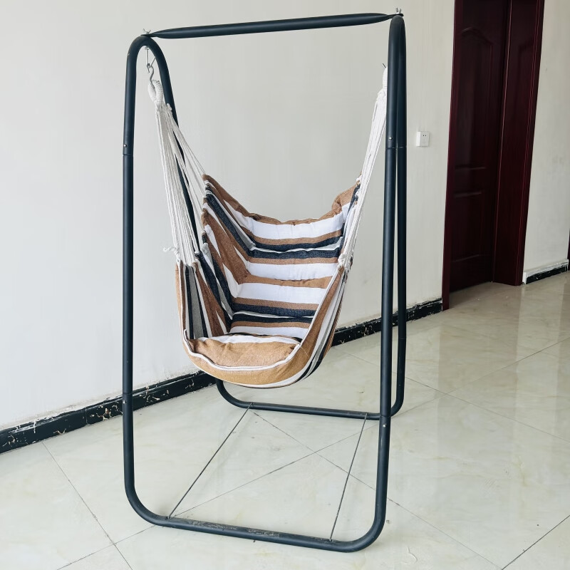 婕茵桐秋千支架吊床吊篮安装简单室内外家用儿童摇椅成人吊椅宝宝摇篮床 粉红色沙发款吊椅 不含架子