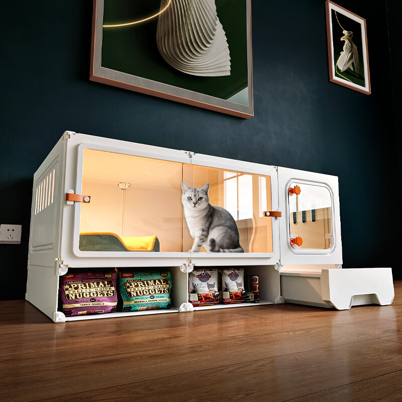 蔻丝透明全景小猫笼子带厕所一体幼猫别墅小型家用