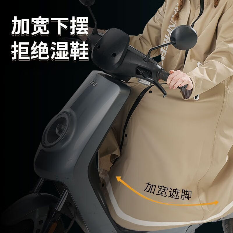 琴飞曼(Qinfeiman)电动车风衣式雨衣通勤加厚加长遮脚透气全身一体式新型雨衣 黑色【防水双门襟+加大遮脚】 M 1件