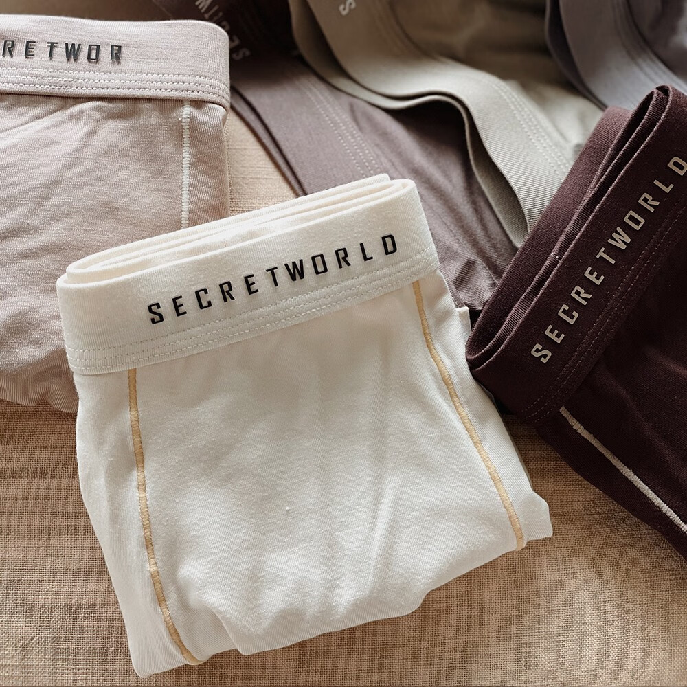 SecretWorld男士内裤男款抑菌透气夏季男式男生纯棉裆情侣平角青少年短裤衩 星歇银 1条 XL