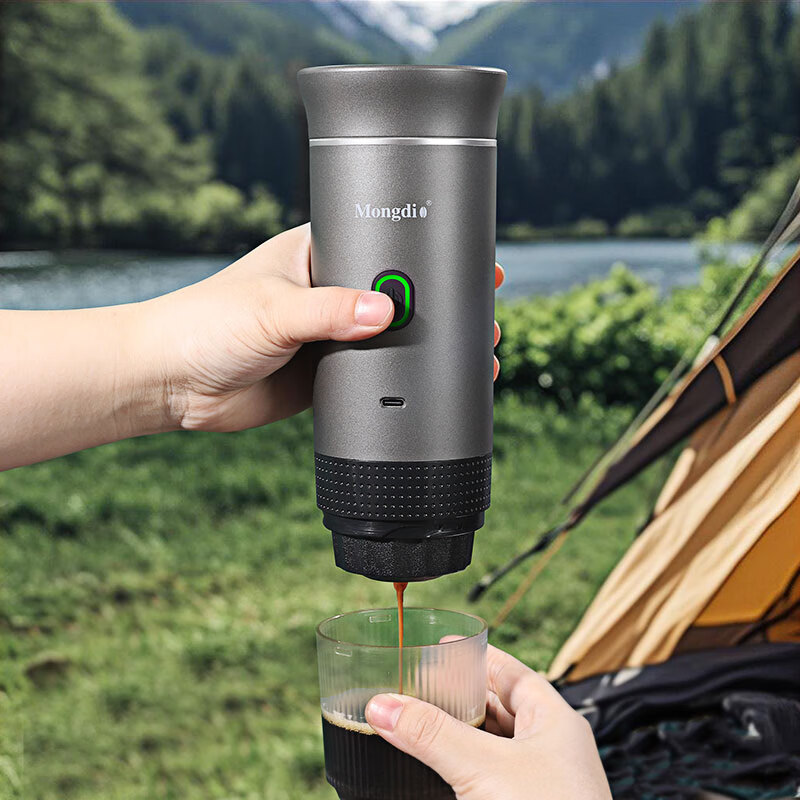 mongdio便携咖啡机意式浓缩萃取电动手持胶囊咖啡机 白色咖啡机+钢芯电磨